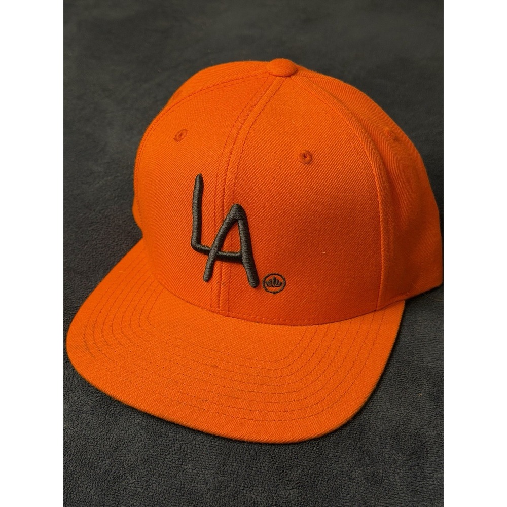 The Classics Yupoong LA Orange Snapback Hat Mens One Size Flat Brim Cap